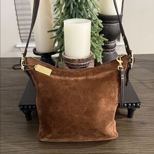 Vintage Coach Brown Suede Legacy Shoulder Bag